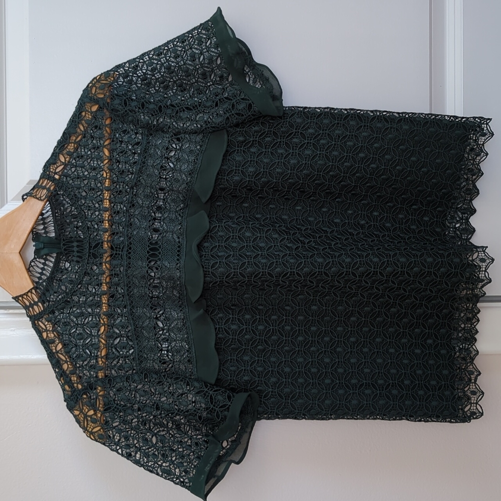 Zara green lace top